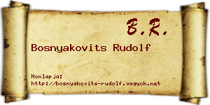 Bosnyakovits Rudolf névjegykártya